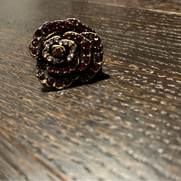 Stunning Colourful sequin-Gold plated Rose-flower ring - Picture 2 of 5